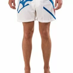 Amnig Men Performance Fighter Shorts-15" White Blue
