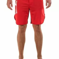 Amnig Men Classic 18" Fighter Shorts - Red/Black