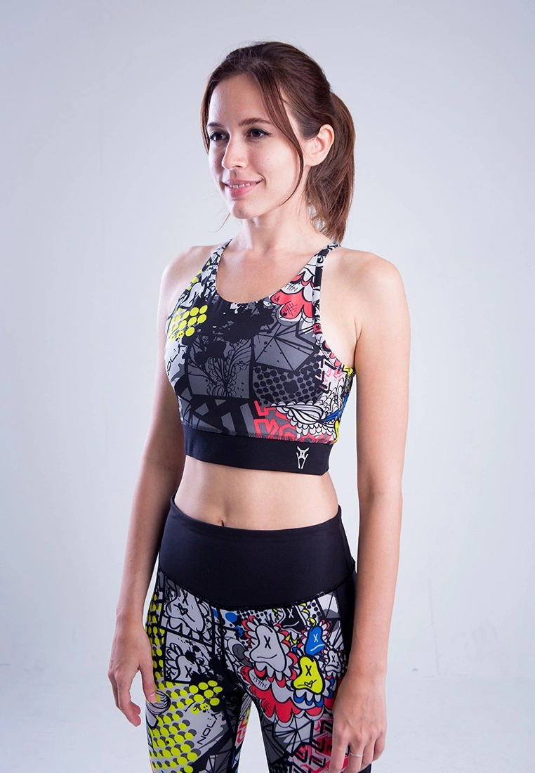 Amnig Women Crux Halter Neck Sport Bra (Black High Rise) - Image 2