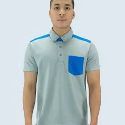 Amnig Men Textured Waffle Polo Tee