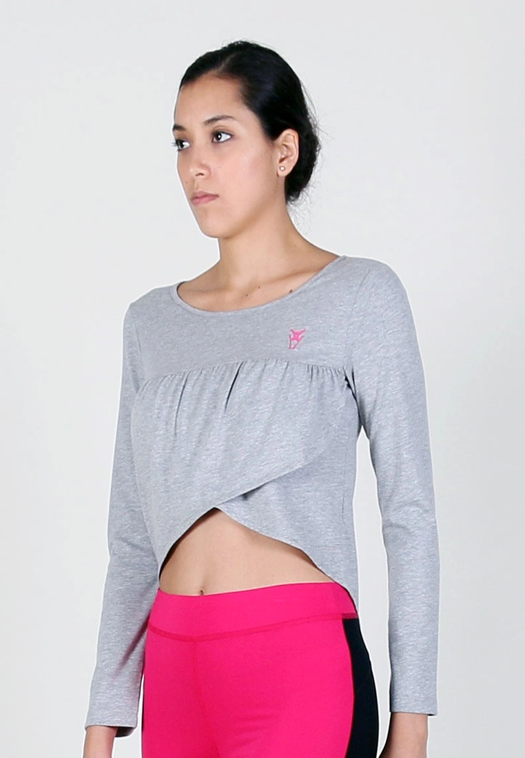 Amnig Women Overlap Long Sleeve Top - Image 2