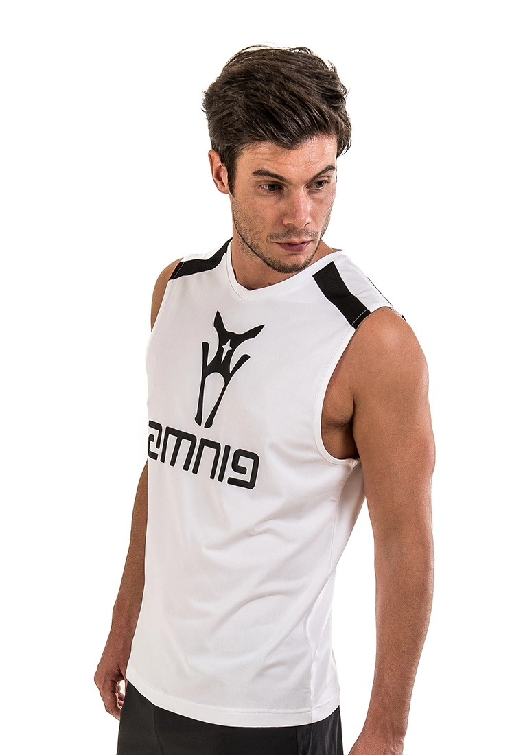 Amnig Men Training Sleeveless Tee (White) - Image 3