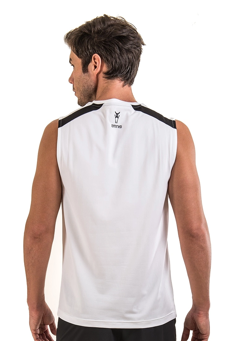 Amnig Men Training Sleeveless Tee (White) - Image 4