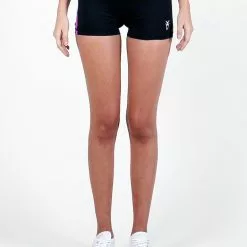 AMNIG Women Flex Shorts (Black/Purple)