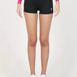 AMNIG Women Flex Shorts (Black/Pink)