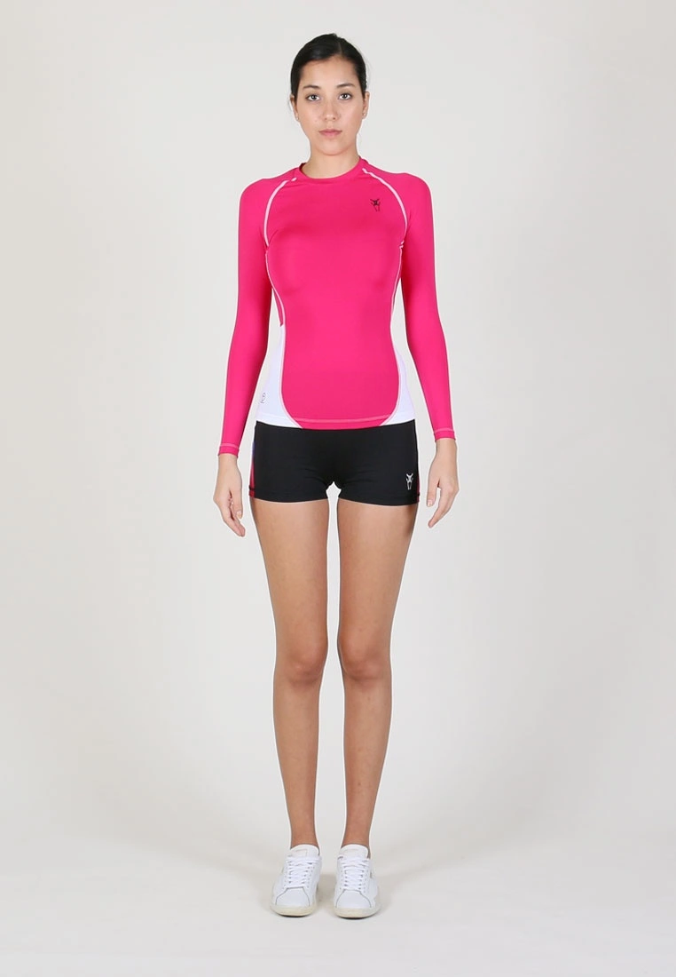 AMNIG Women Flex Shorts (Black/Pink) - Image 2