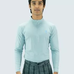 Amnig Men Flex High Neck with Zipper Long Sleeve