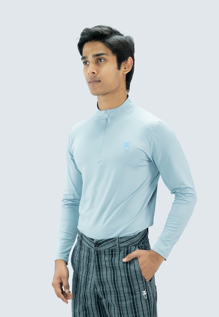 Amnig Men Flex High Neck with Zipper Long Sleeve - Image 2