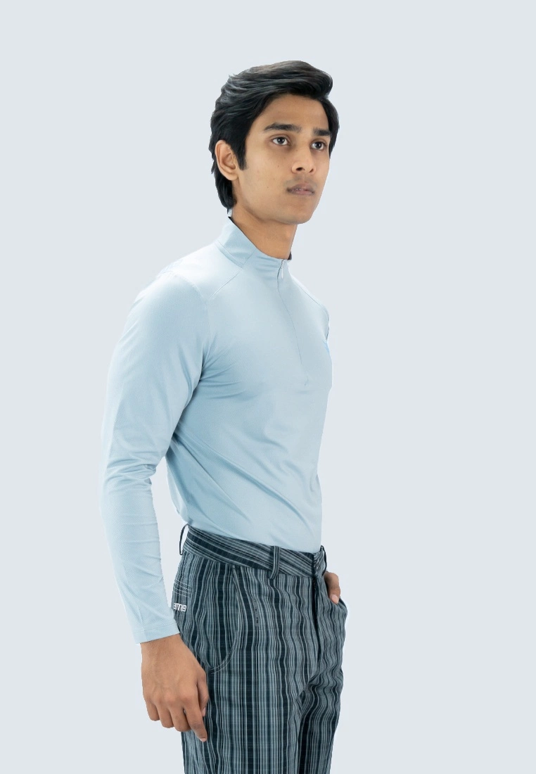 Amnig Men Flex High Neck with Zipper Long Sleeve - Image 3