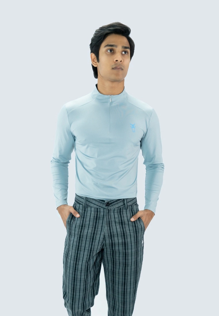 Amnig Men Flex High Neck with Zipper Long Sleeve - Image 4