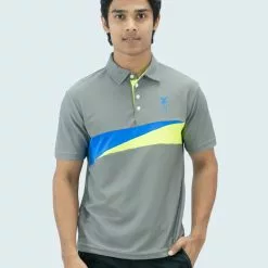 Amnig Men Swift Polo (Steel/Lemon Green)