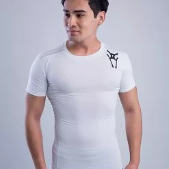 Amnig Men Ignite Compression Short Sleeve (White)