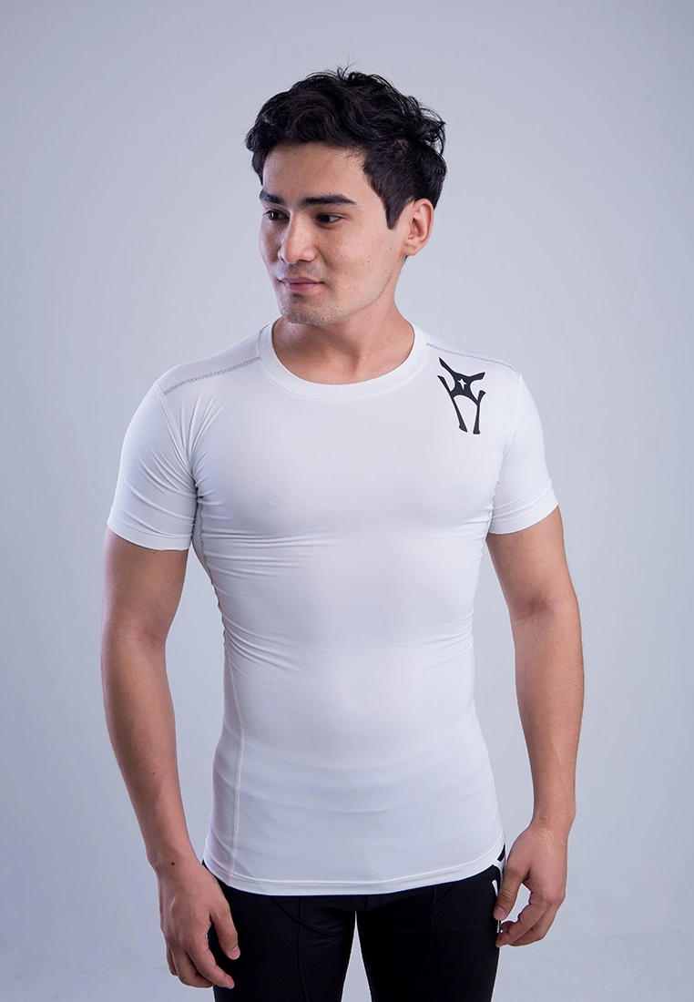 Amnig Men Ignite Compression Short Sleeve (White)