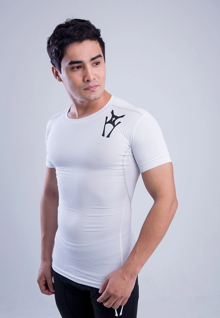 Amnig Men Ignite Compression Short Sleeve (White) - Image 2