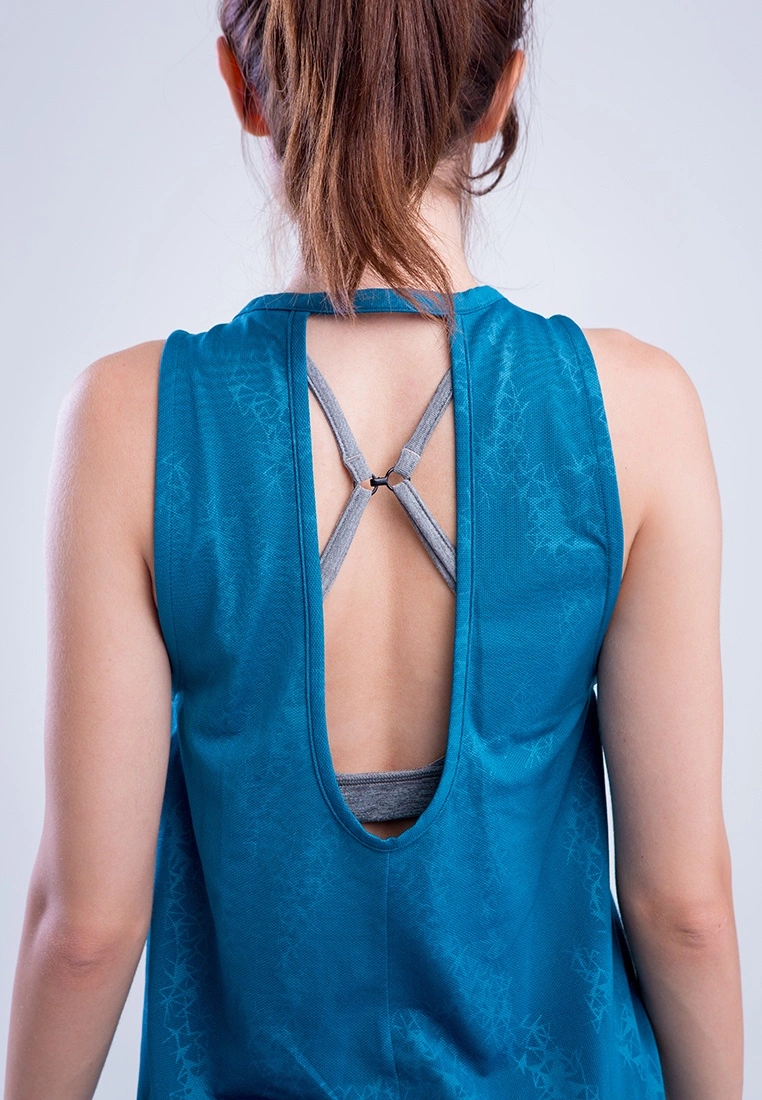 Amnig Women Aerial Open Back Tank Top (Blue Coral) - Image 4