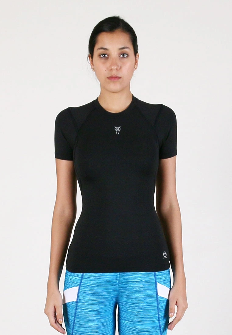 Amnig Women Maxforce Agile Compression Short Sleeve Top (Black)