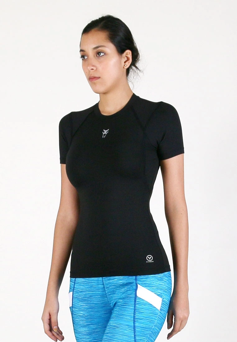 Amnig Women Maxforce Agile Compression Short Sleeve Top (Black) - Image 2