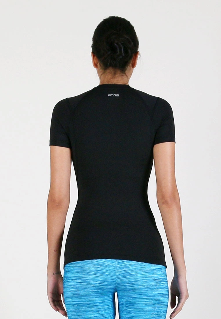 Amnig Women Maxforce Agile Compression Short Sleeve Top (Black) - Image 4