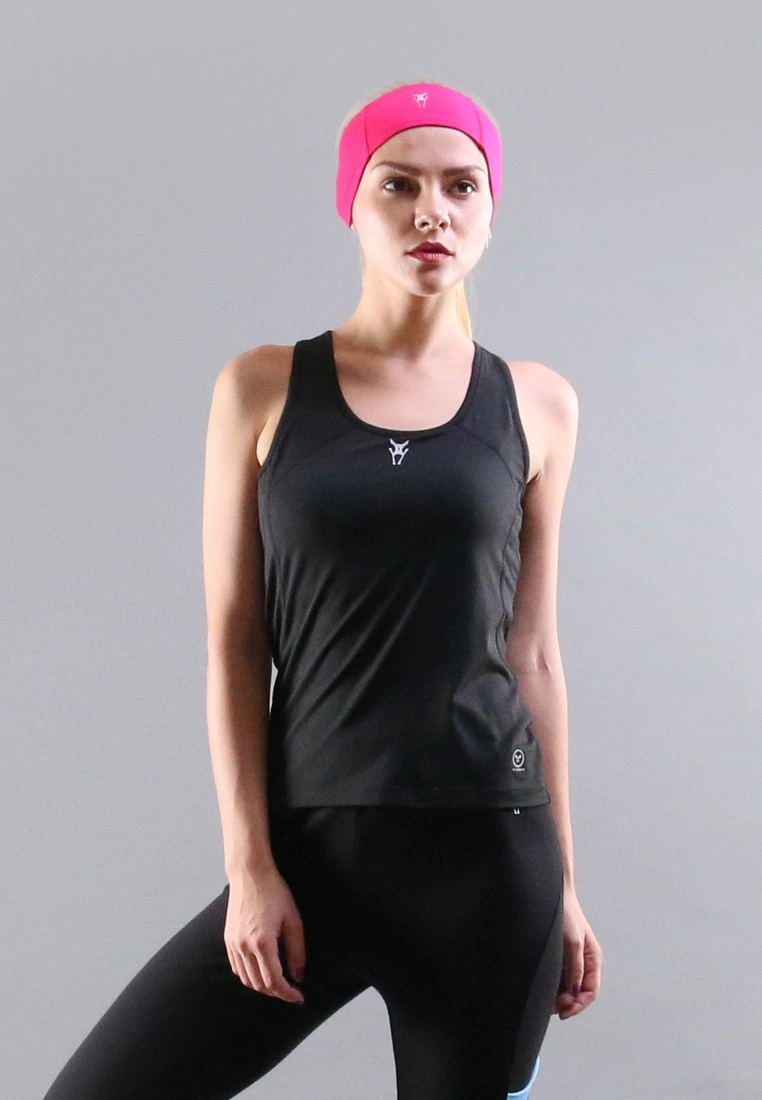Amnig Women Recapture 2 in 1 Compression Singlet with Sport Bra (Black) - Image 2