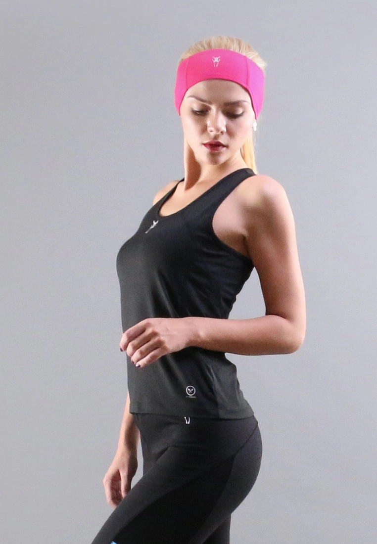 Amnig Women Recapture 2 in 1 Compression Singlet with Sport Bra (Black) - Image 3