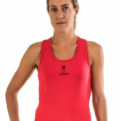 Amnig Women Recapture 2 in 1 Compression Singlet with Sport Bra (Red)