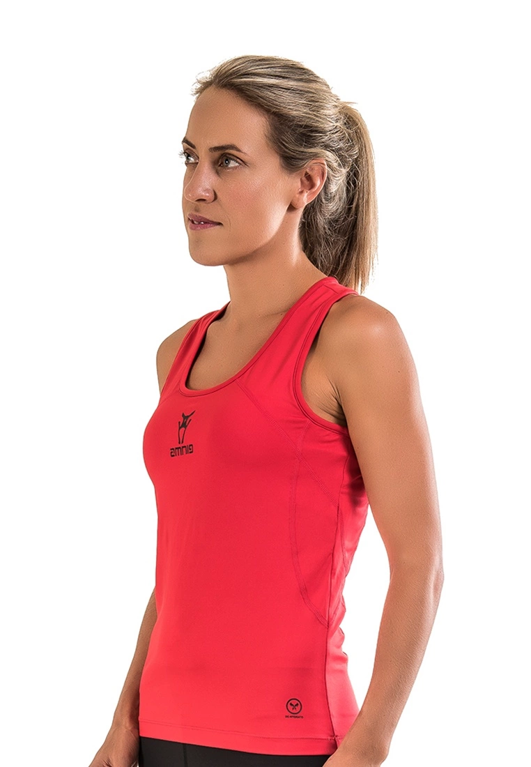 Amnig Women Recapture 2 in 1 Compression Singlet with Sport Bra (Red) - Image 2