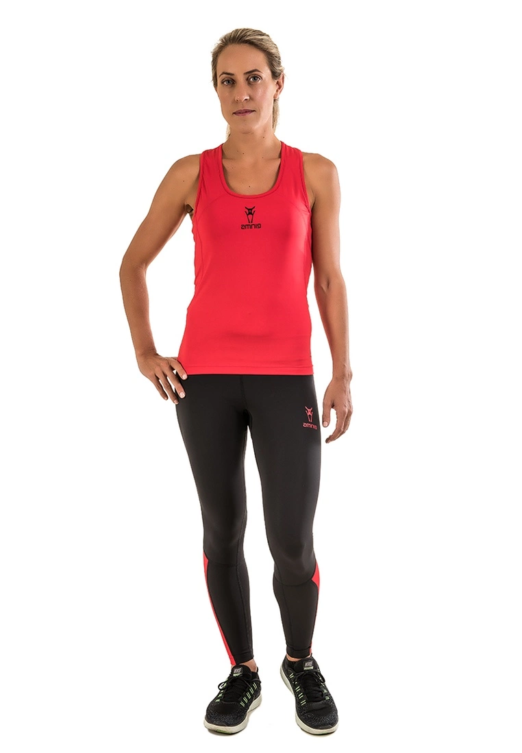 Amnig Women Recapture 2 in 1 Compression Singlet with Sport Bra (Red) - Image 5