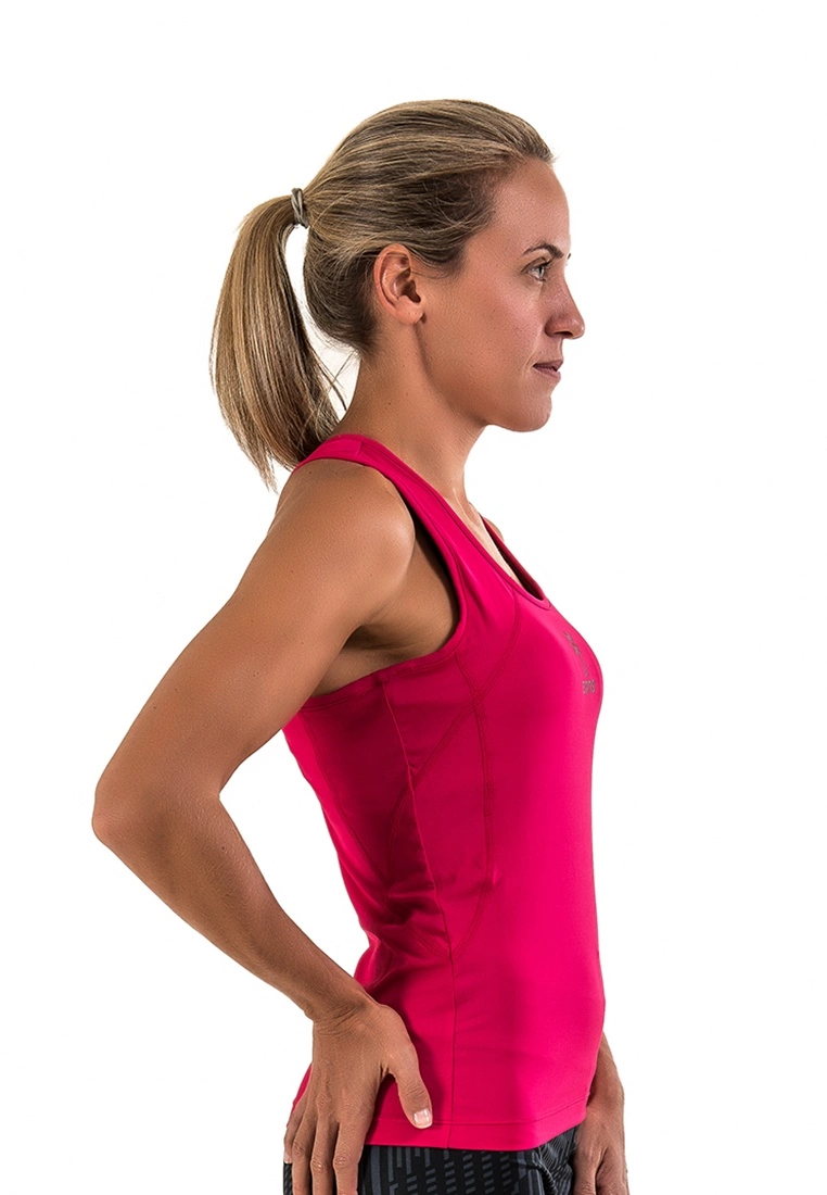 Amnig Women Recapture 2 in 1 Compression Singlet with Sport Bra (Pink) - Image 3