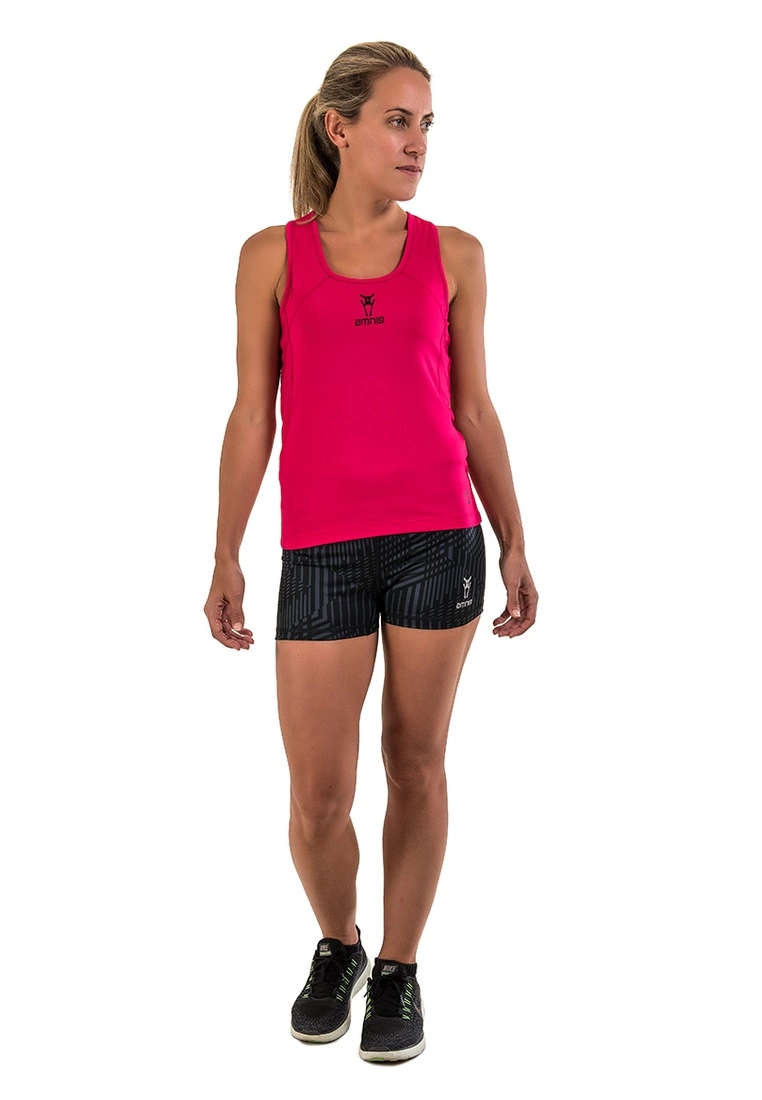 Amnig Women Recapture 2 in 1 Compression Singlet with Sport Bra (Pink) - Image 5