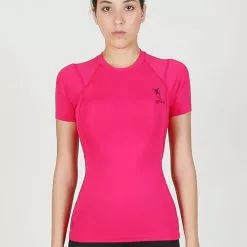 Amnig Women Maxforce Agile Compression Short Sleeve Top (Pink)