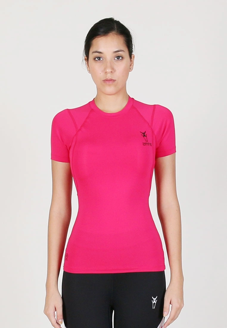 Amnig Women Maxforce Agile Compression Short Sleeve Top (Pink)