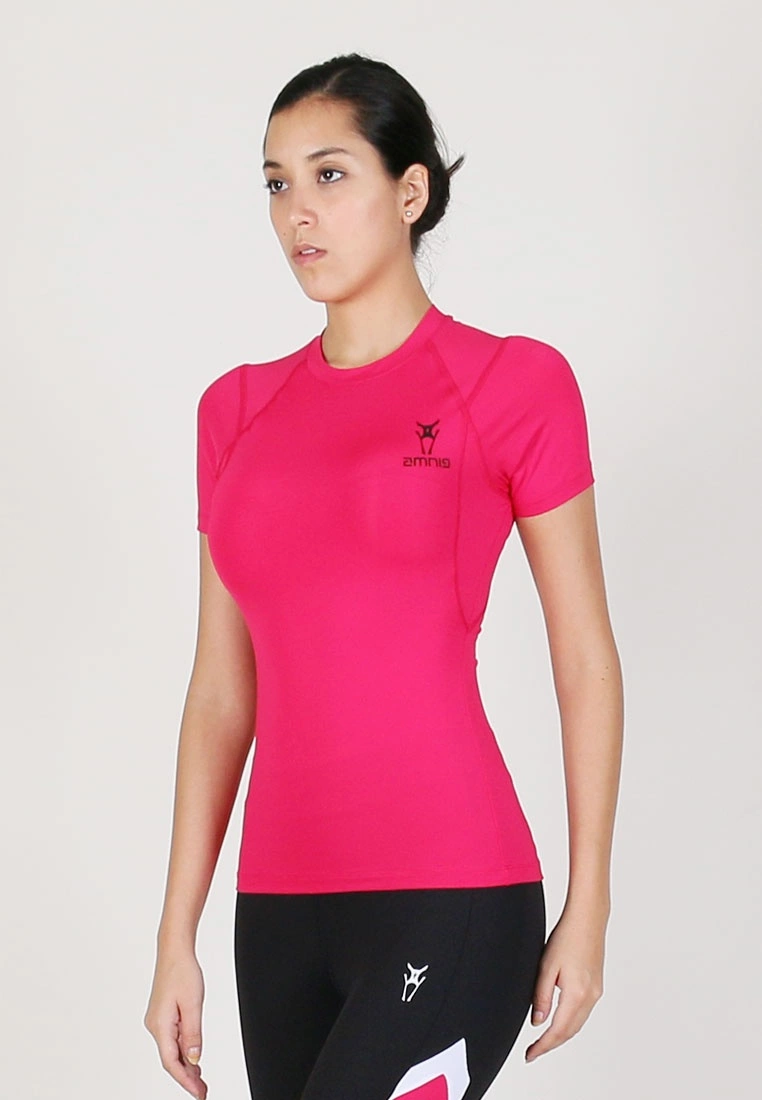 Amnig Women Maxforce Agile Compression Short Sleeve Top (Pink) - Image 2