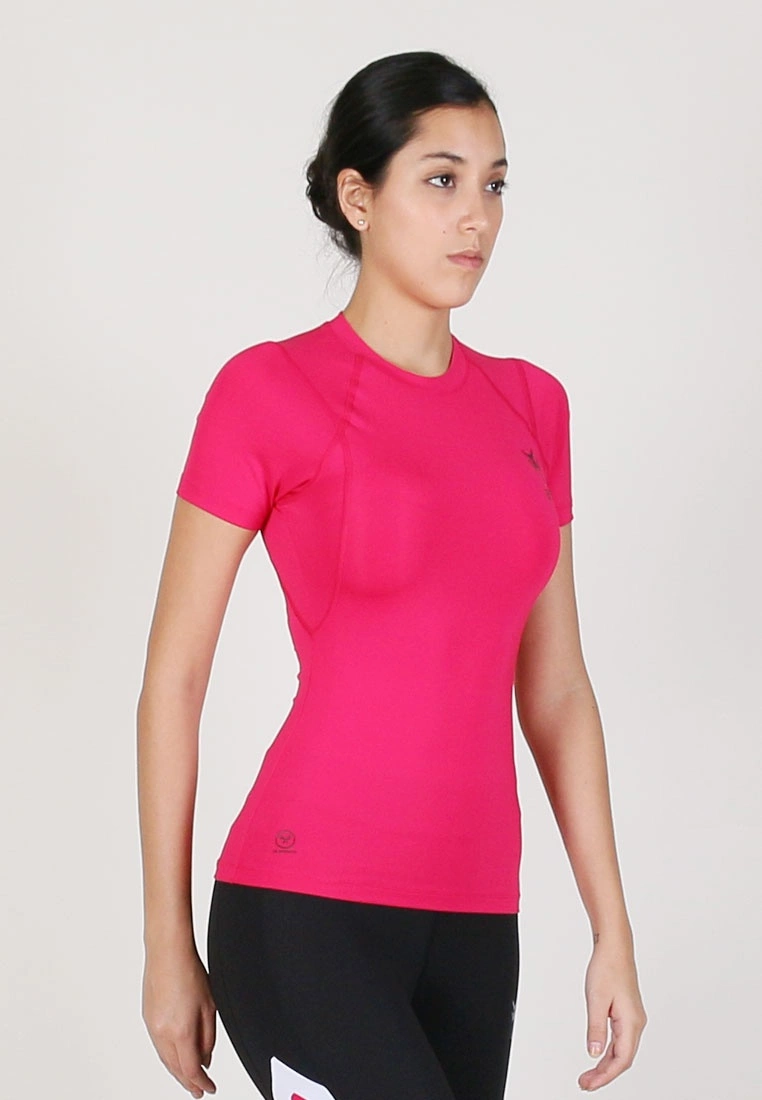 Amnig Women Maxforce Agile Compression Short Sleeve Top (Pink) - Image 3