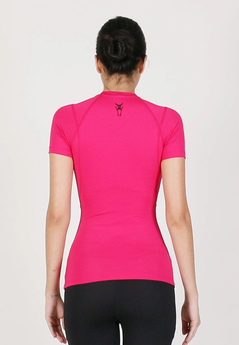Amnig Women Maxforce Agile Compression Short Sleeve Top (Pink) - Image 4