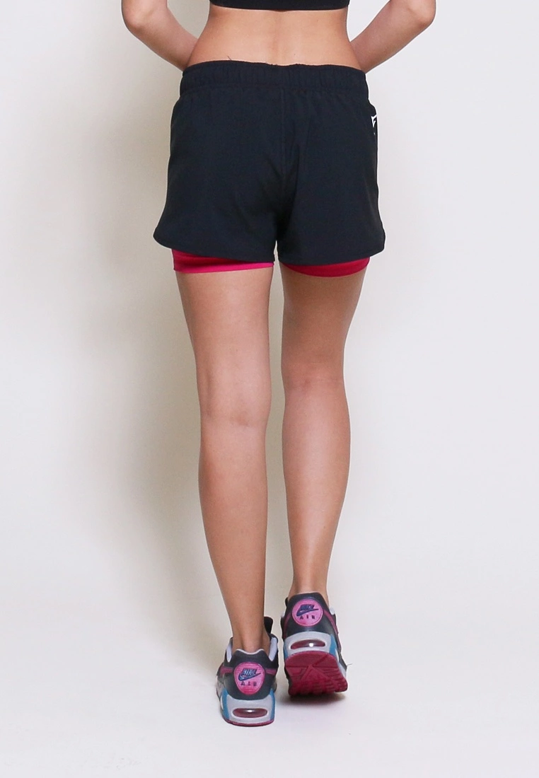 AMNIG Women Velocity Running Shorts With Inner(Black/Pink) - Image 4