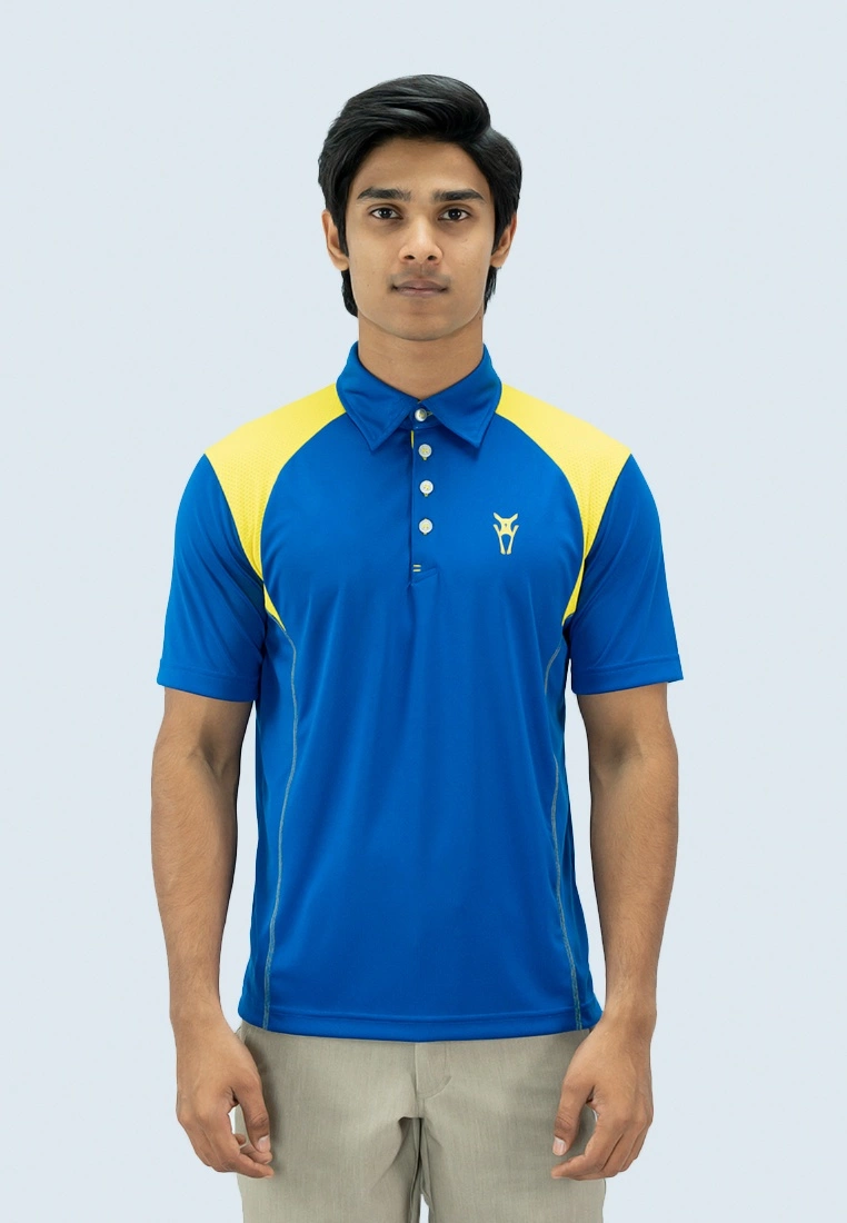 Amnig Men Aspire Polo (True Blue/ Cyber Yellow)