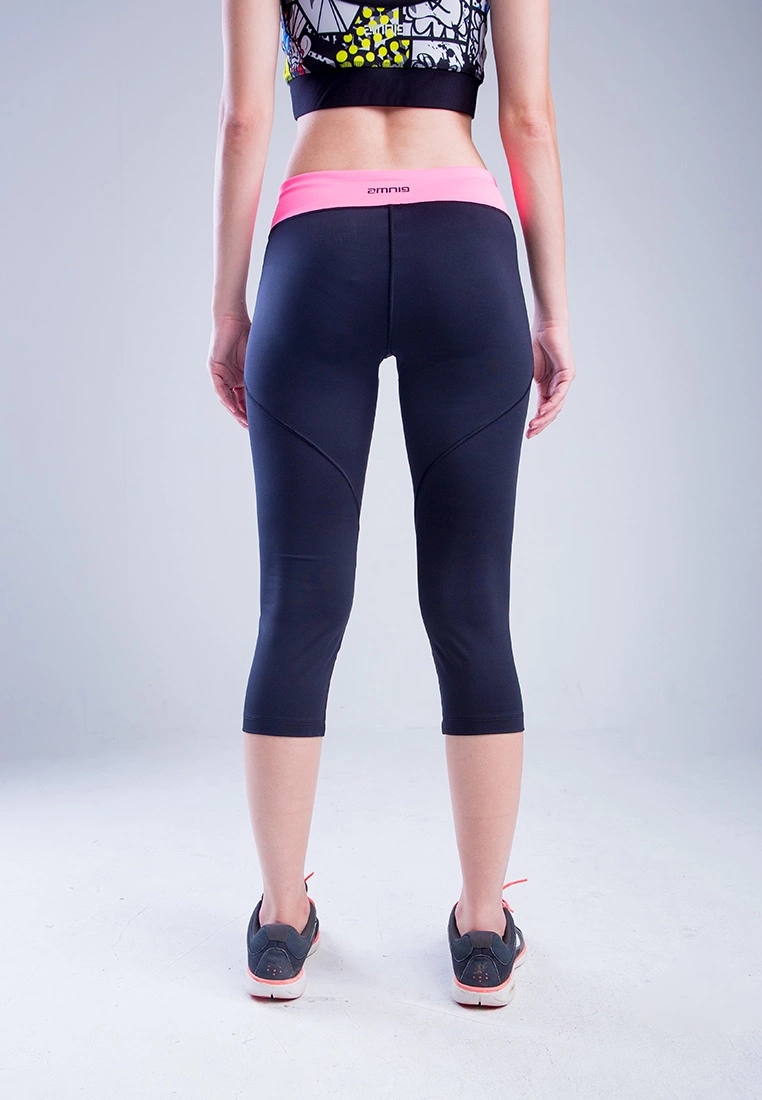 Amnig Women Valiant Capris (Black/Sunglow Pink) - Image 3
