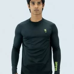 Amnig Men Flex High Neck Long Sleeve Top