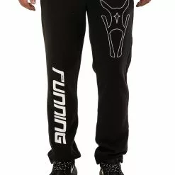 Amnig Unisex Sports Running Sweatpants (Black/White)