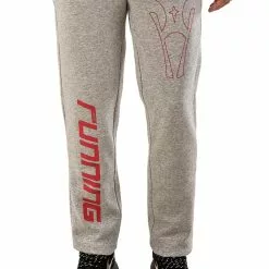 Amnig Unisex Sports Running Sweatpants (Grey/Orange)