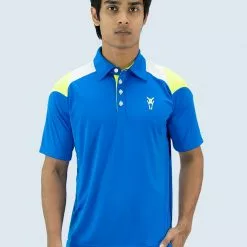 Amnig Men Strive Polo (Royal Blue/Safety Yellow)