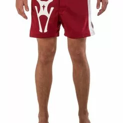 AMNIG Men Side Panel Fighter Shorts-15" Red
