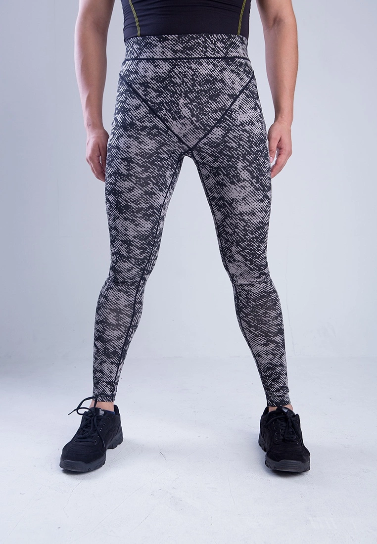 Amnig Men Energy Compression Long Pants (Black/Grey Combo)