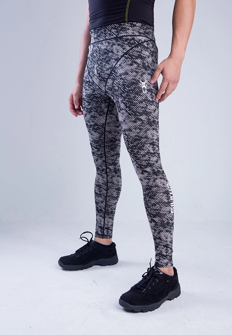 Amnig Men Energy Compression Long Pants (Black/Grey Combo) - Image 2