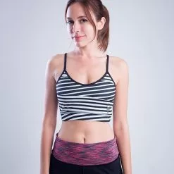 Amnig Women Crux Pro V-Neck Sport Bra (White/Black)