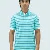 Amnig Men Streak Polo(Pool Green/White)