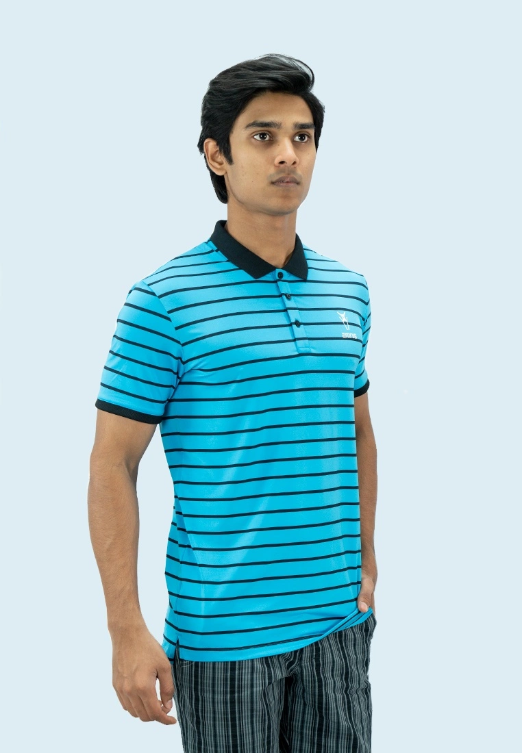Amnig Men Streak Flat Knit Polo - Image 3