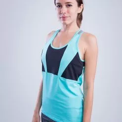 Amnig Women Flex Pro Mesh Back Tank Top (Seal Blue)