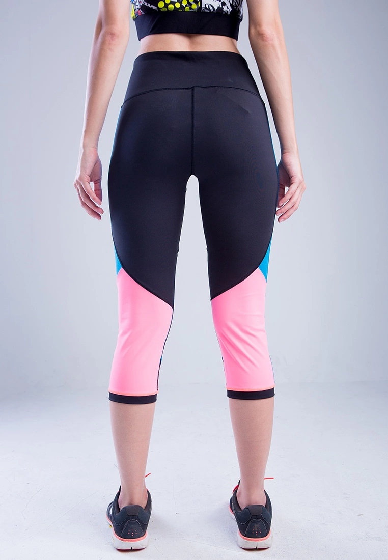 Amnig Women Fortitude 3/4 Legging (Black/Blue/Pink) - Image 3