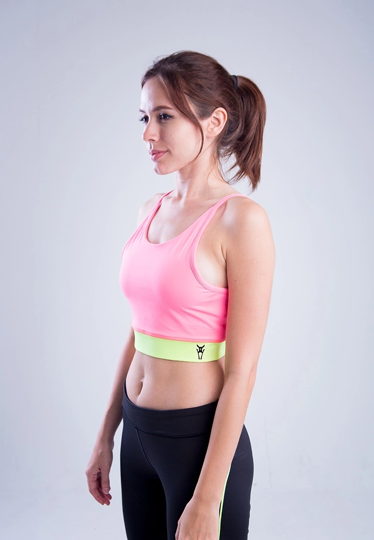 Amnig Women Crux Halter Neck Sport Bra (Pink) - Image 2